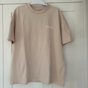 All Saints Underground Short Sleeve Crew. Ash Desert Pink. Size L